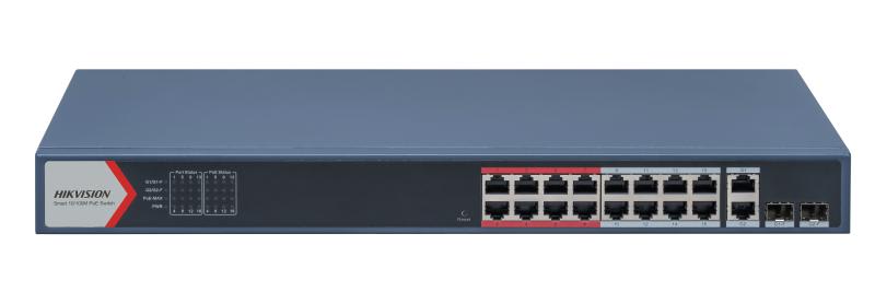 HIKVISION - DS-3E1318P-EI SMART MAN POE 10/100+UPLIN