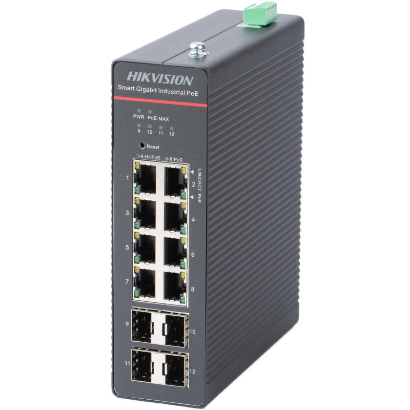 HIKVISION - DS-3T1512HP-SI-8P4F IND MAN GIGABIT HI-P