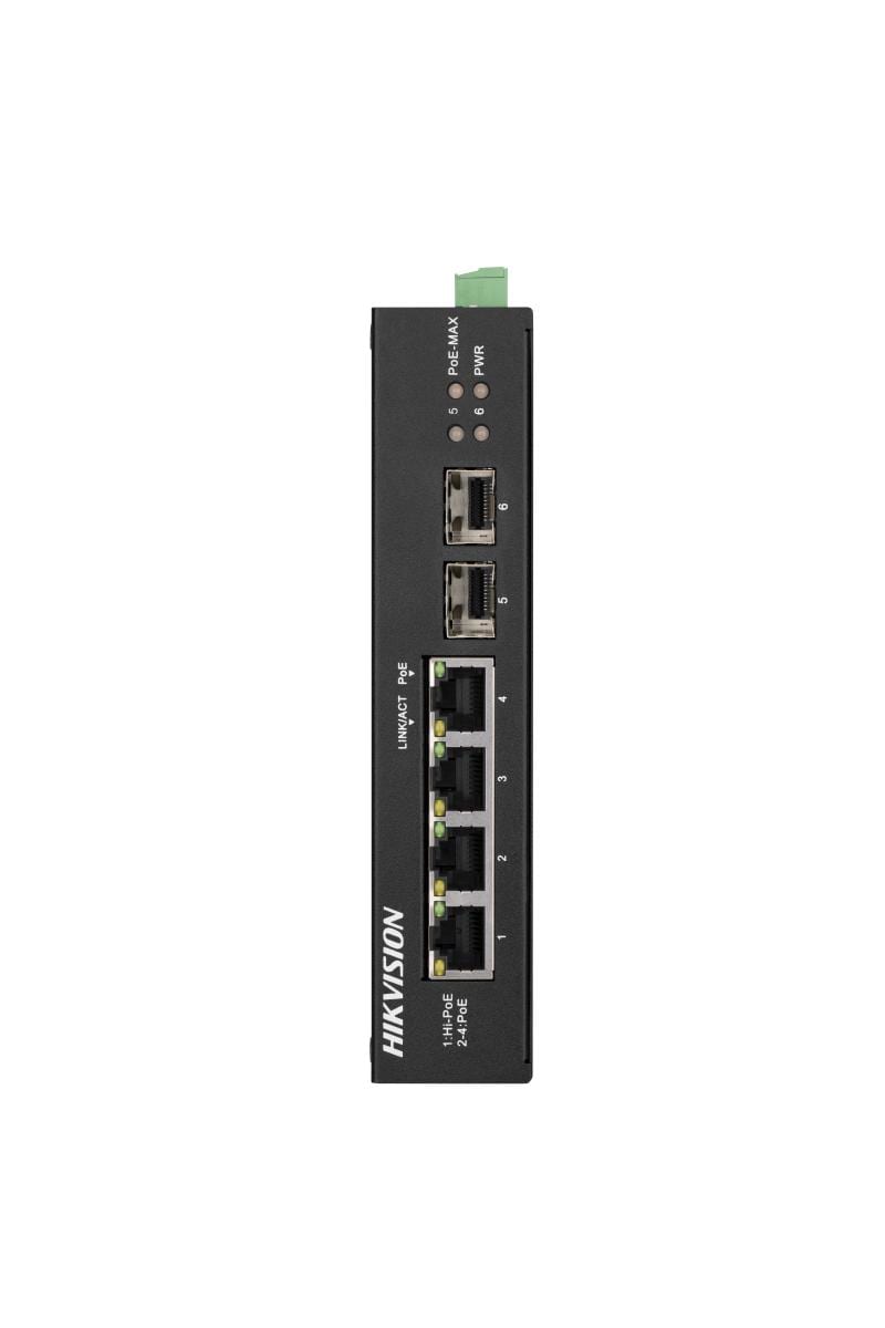 HIKVISION - DS-3T0506HP-E/HS SWITCH DIN GIGABIT 4 PO