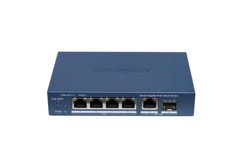 HIKVISION - DS-3E1506P-EI/M-4P1T1F SWITCH POE GIGABI