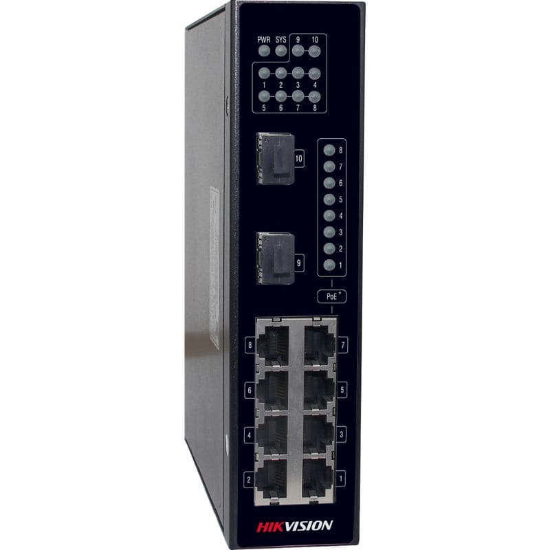 HIKVISION - DS-3T0310P SWITCH IND UNMAN 8 POE