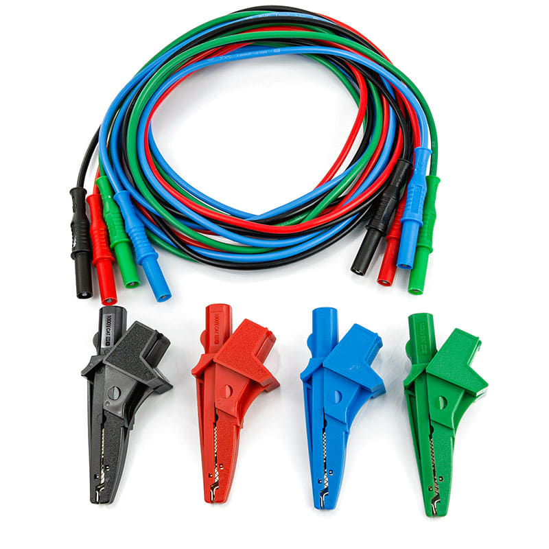 HT INSTRUMENTS - KITGSC4 KIT 4 CAVI 2M N/R/V/B+4 COCC.