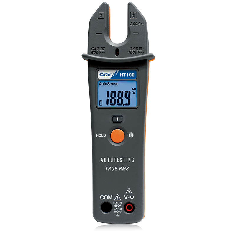 HT INSTRUMENTS - Pinza amperometrica TRMS a toroide aperto AC 200A HT100 a forcella automatica HP000100
