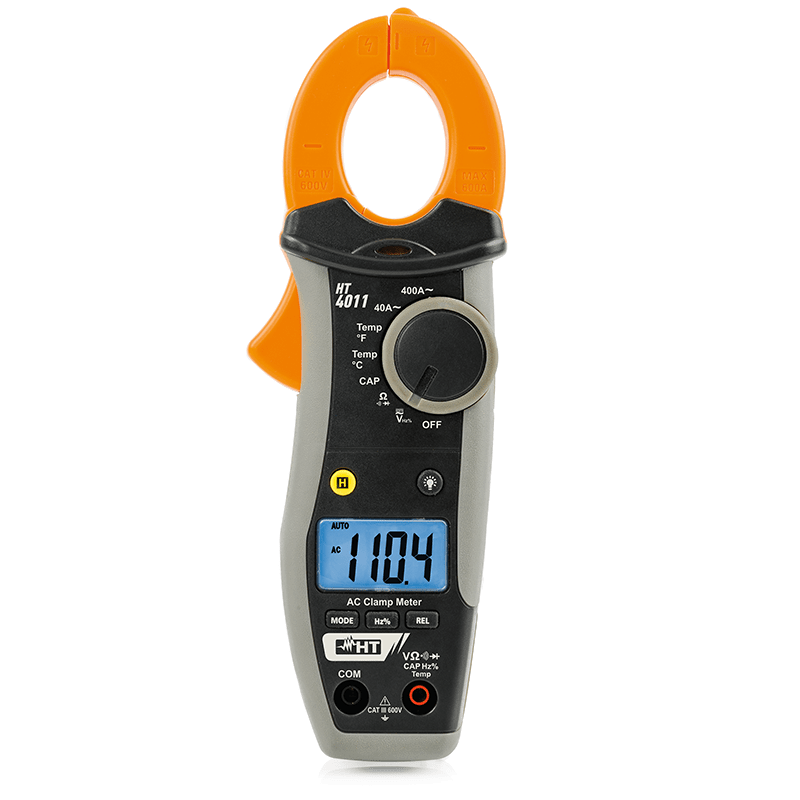 HT INSTRUMENTS - Pinza amperometrica digitale AC 400A CATIII 600V con misura temperatura tramite sonda K HT4011.
