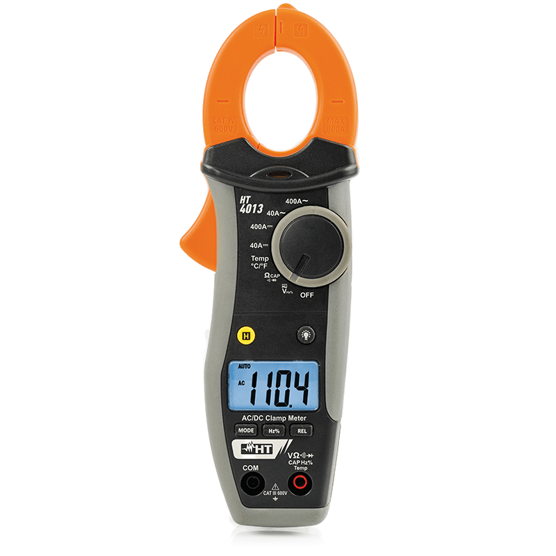HT INSTRUMENTS - Pinza amperometrica digitale AC/DC 400A con misura di temperatura sonda K CATIII 60. HP004013