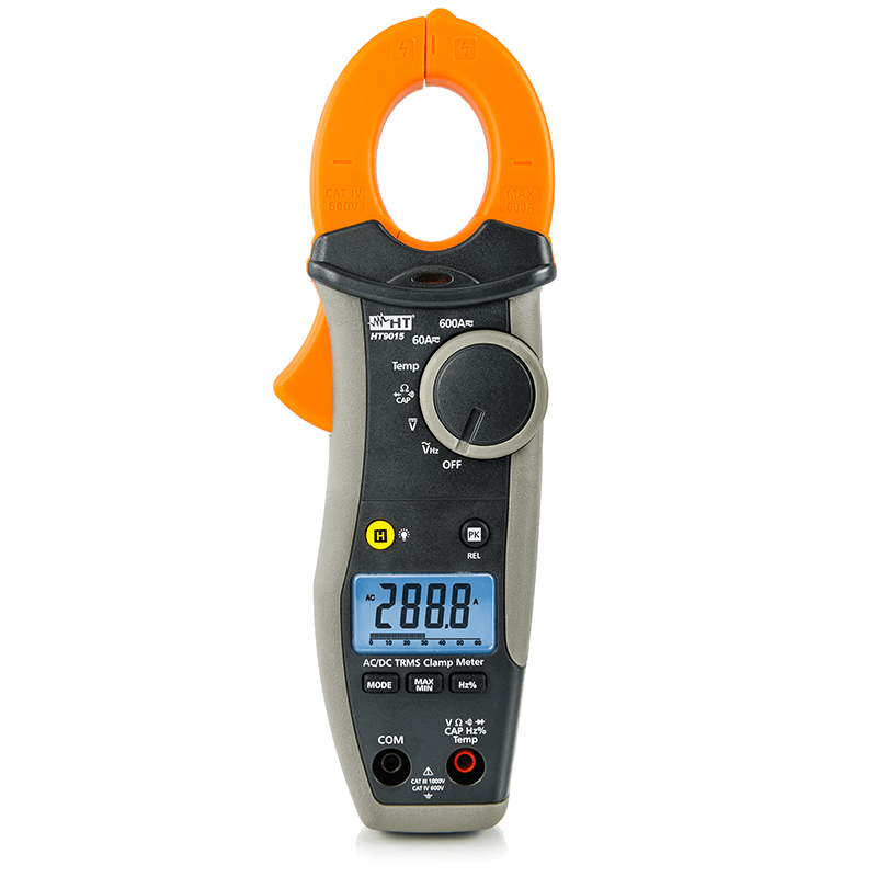 HT INSTRUMENTS - Pinza amperometrica AC/DC TRMS 600A CAT IV con misura di temperatura HT9015 6000 punti