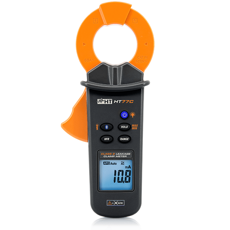 HT INSTRUMENTS - Pinza amperometrica AC per misura di correnti di dispersione da 10?A a 60A HT77CPRO HT77C + LINESPLITTER.