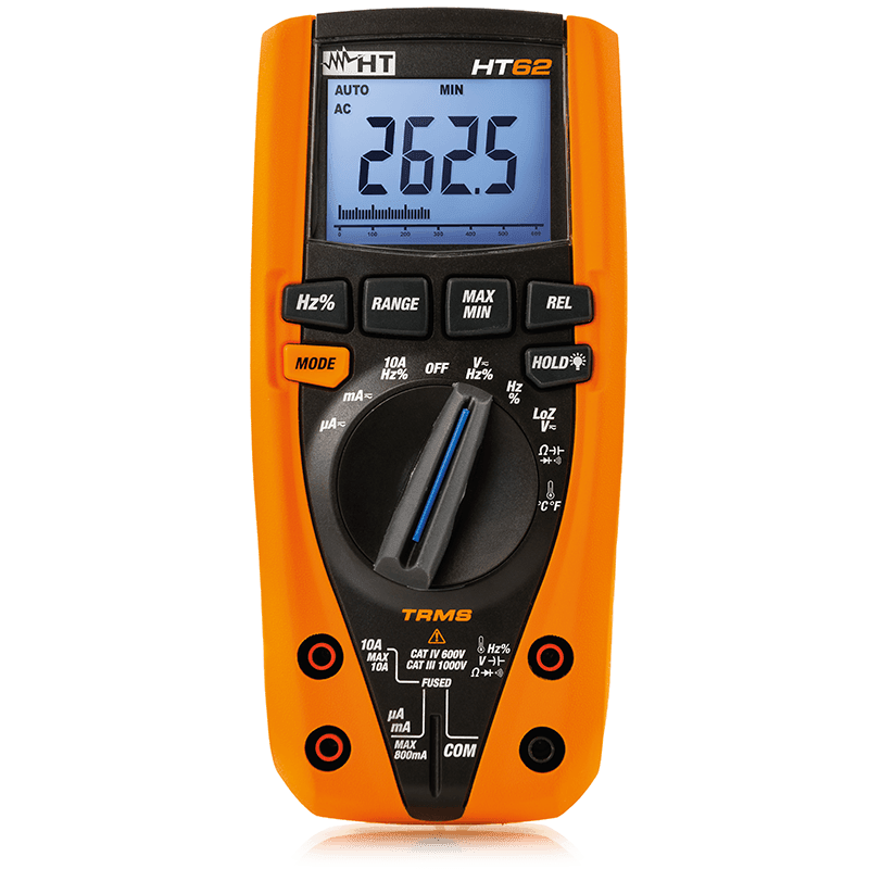 HT INSTRUMENTS - Multimetro digitale TRMS con misura di temperatura e sonda K HT62 6000PT CATIV.