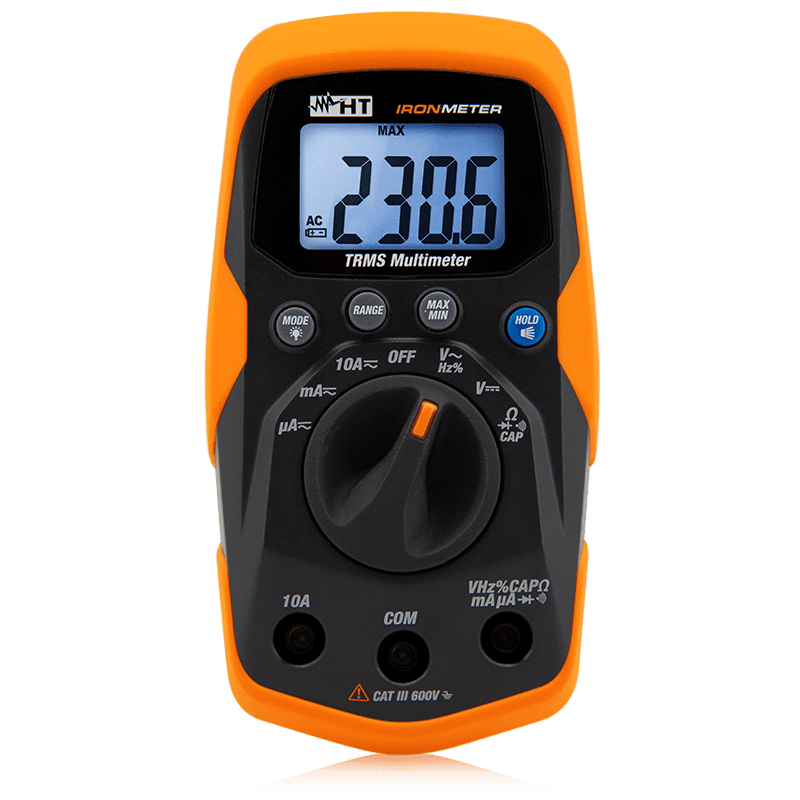 HT INSTRUMENTS - Multimetro IRONMETER TRMS 4000PT CATIII+ indistruttibile con torcia LED integrata.