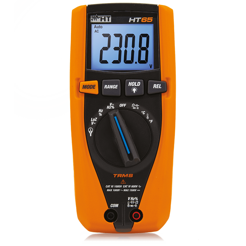 HT INSTRUMENTS - Multimetro digitale TRMS HT65 per misure di tensione DC fino a 1500V 4000PT.