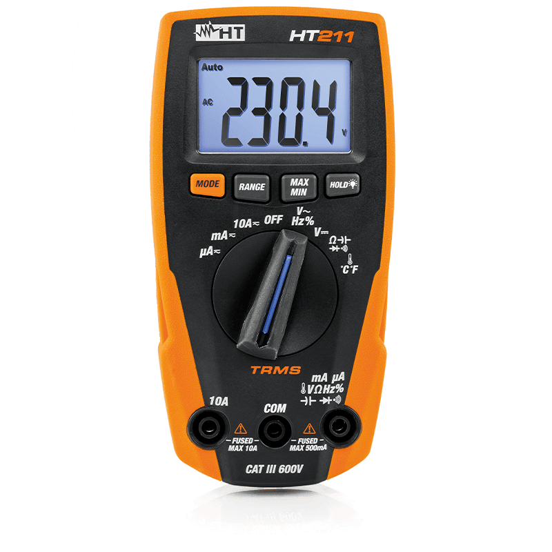 HT INSTRUMENTS - Multimetro digitale compatto con funzione di misurazione della temperatura HT211 multifunzione.
