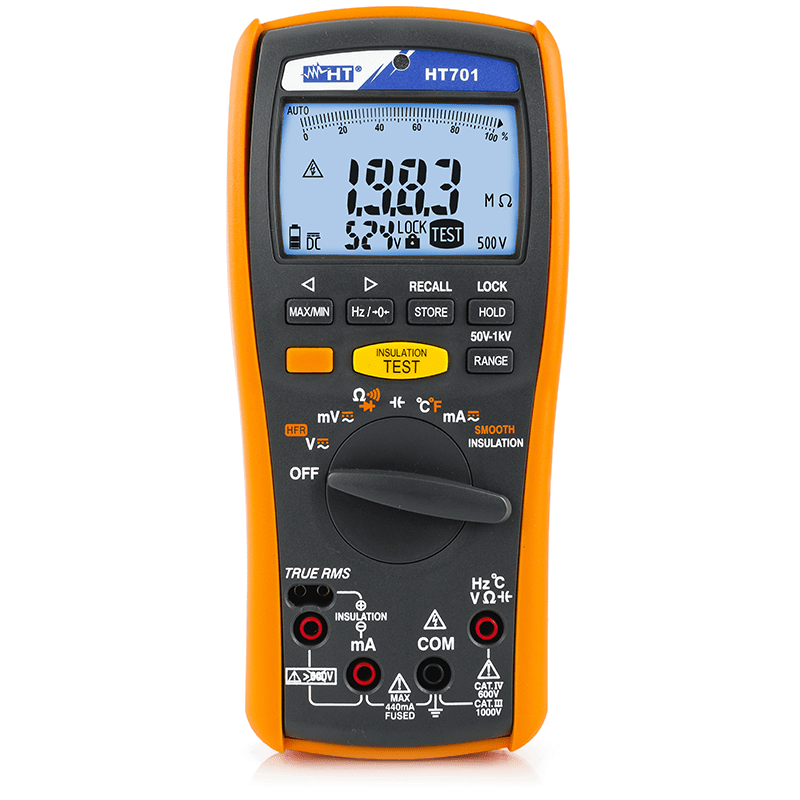 HT INSTRUMENTS - Multimetro con misura di isolamento fino a 1000V HT701. HR000701