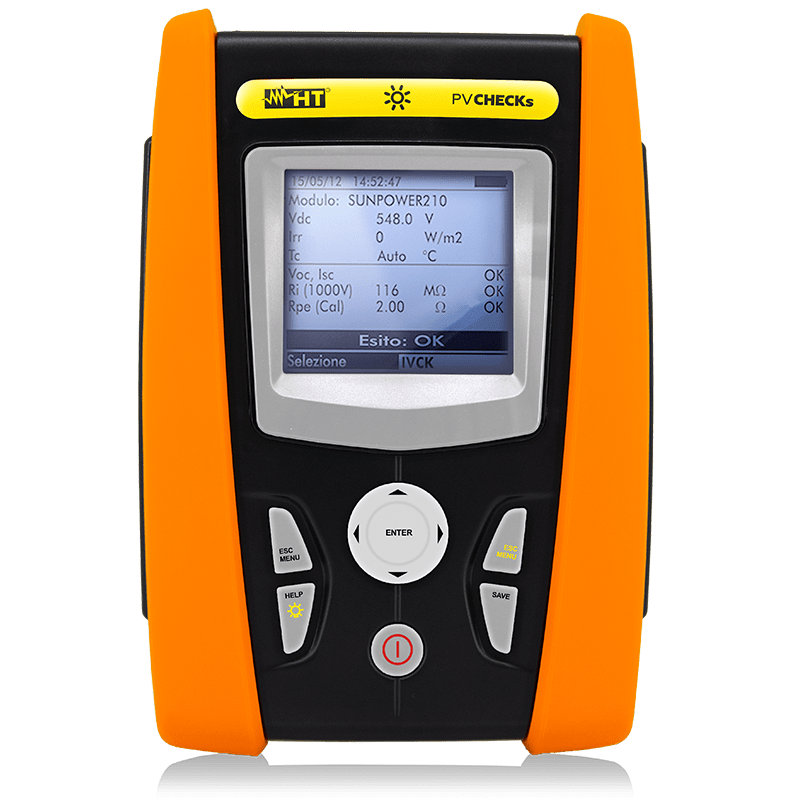 HT INSTRUMENTS - Strumento multifunzione per la verifica della sicurezza e delle prestazioni di un impianto fotovoltaico PVCHECKS verifica manutenzione impianto fotovoltaico.