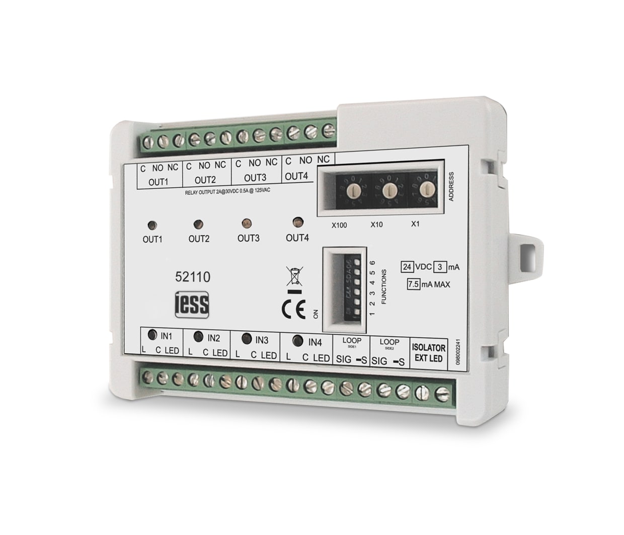IESS - MOD. ANL.IND. 4 IN/4 USCITE CON ISOLATOR