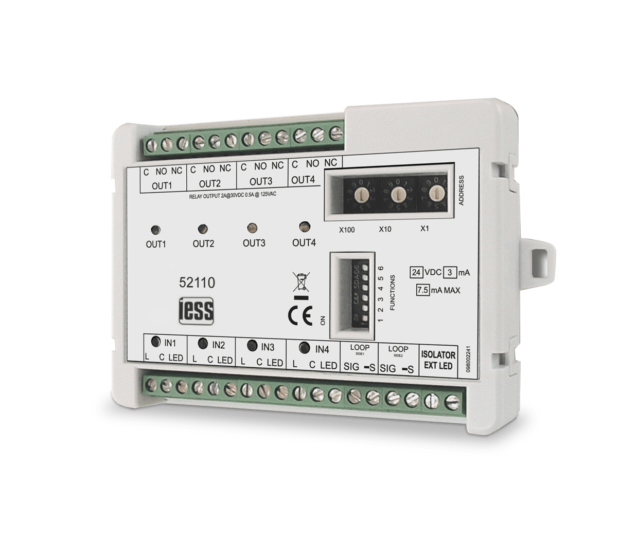 IESS - MOD. ANL.IND. 4 IN/4 USCITE CON ISOLATOR