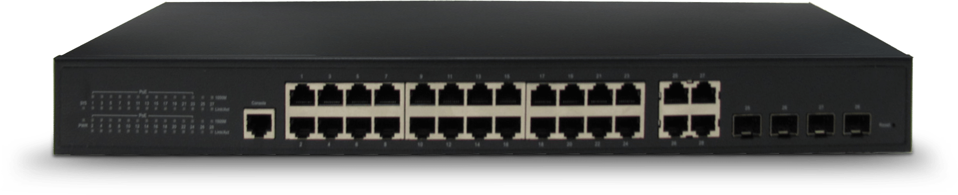 IESS - SWITCH 24 PORTEPOE+4 FIBRA, MAX 400W