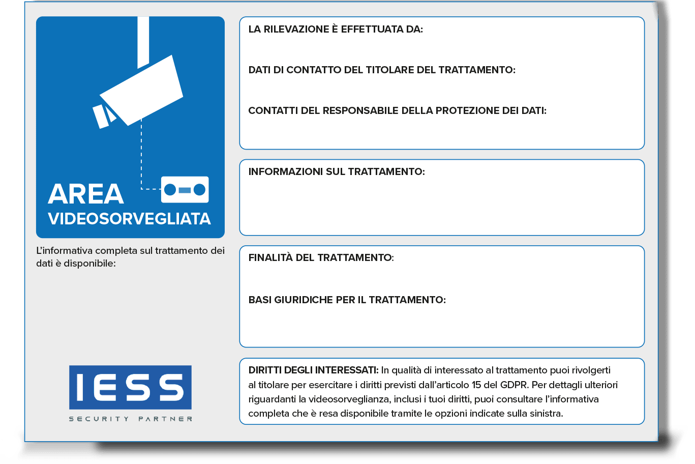 IESS - KIT DI 5 CARTELLI AREATVCC