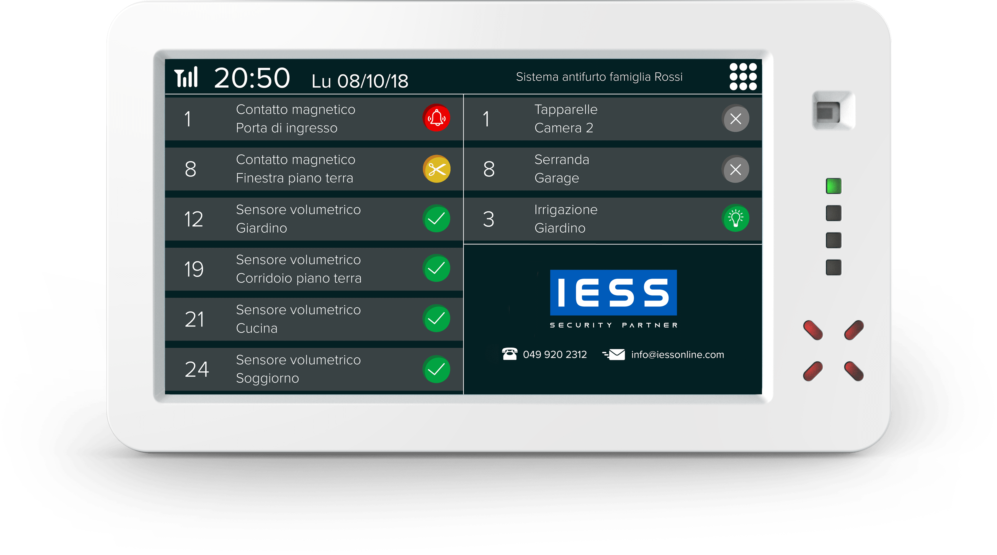 IESS - TASTIERA TOUCH ING.VIDEO BUS RS485 C/SDC