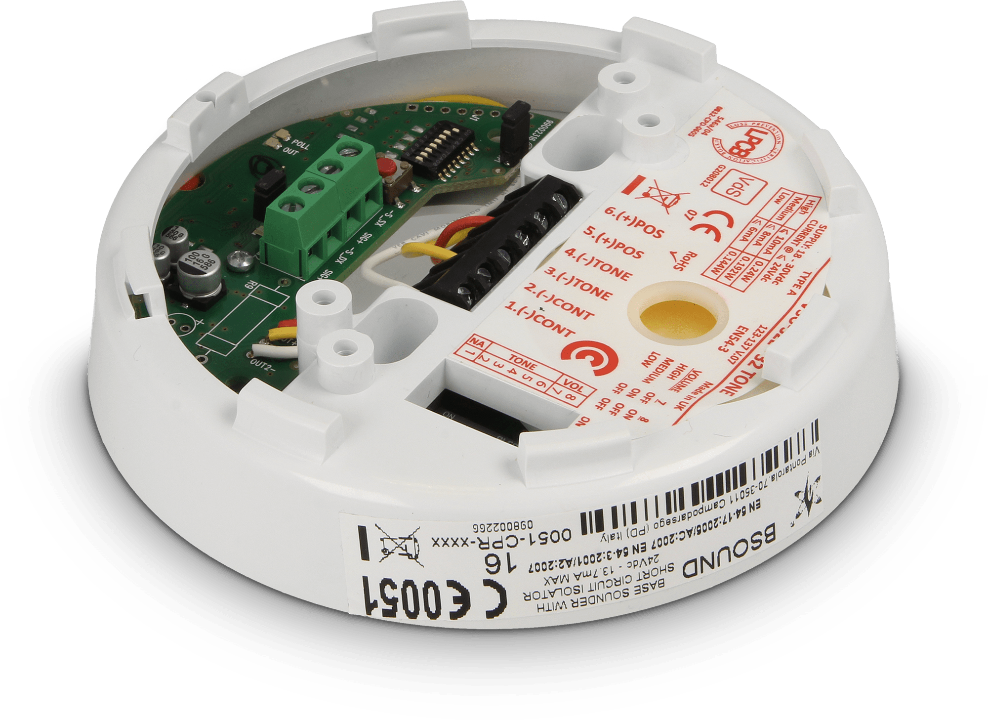 IESS - AVVISATORE ACUSTICO SU BASE CON ISOLATOR