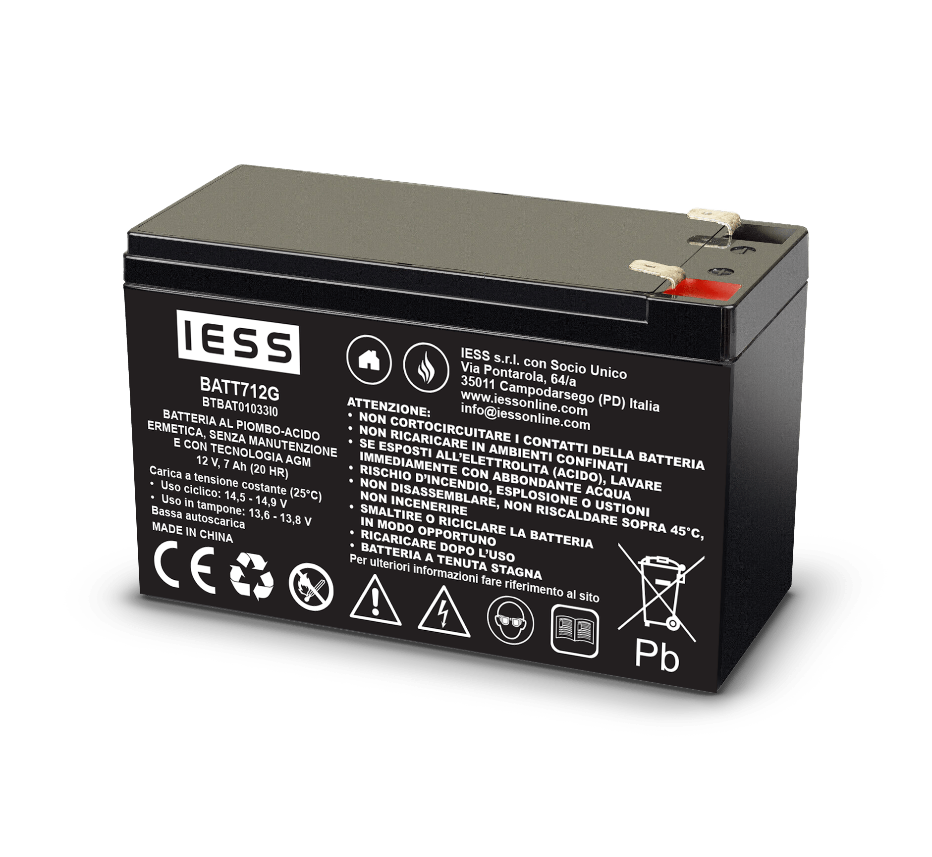 IESS - BATTERIA AGM 12V 7AH