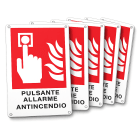 IESS - KIT 5 CARTELLI PULSANTE ANTINCENDIO