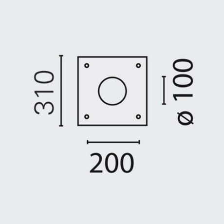 IGUZZINI ILLUMINAZIONE - CONTROPIAS.310X310 C/ZANC.D=16 L=500 X P