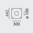 IGUZZINI ILLUMINAZIONE - CONTROP.440X440 C/ZANC.D=22 L=500 X PAL.