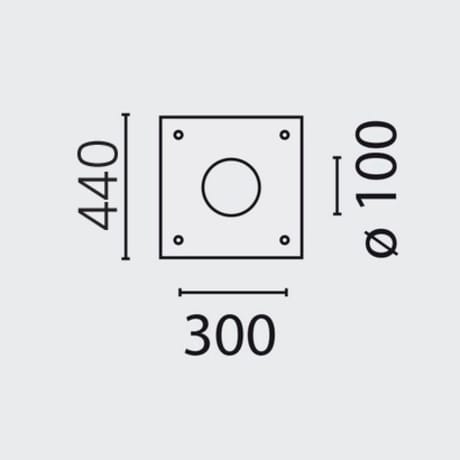 IGUZZINI ILLUMINAZIONE - CONTROP.440X440 C/ZANC.D=22 L=500 X PAL.