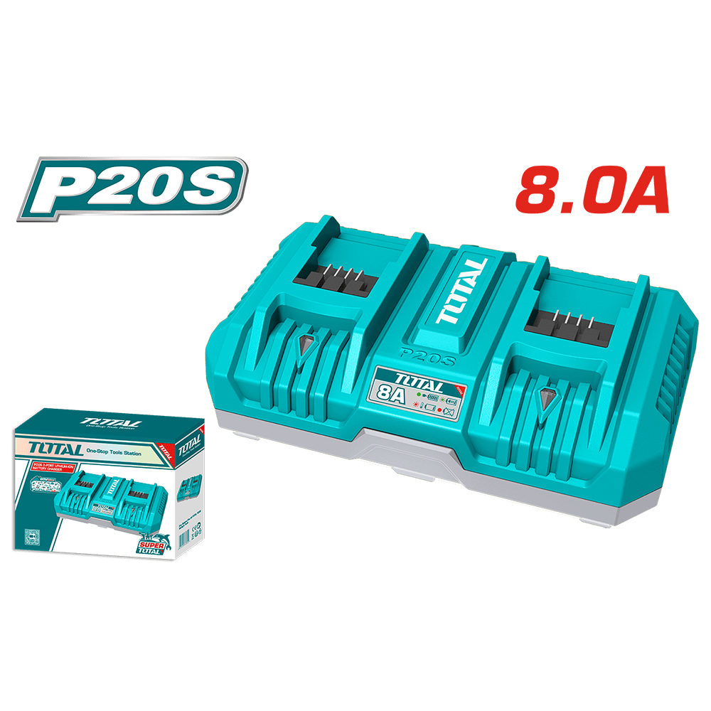 INECO - CARICABATTERIE 20V 8A 2 PORTE