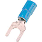 INTERCABLE TOOLS - Terminale isolato antivibrante PA 6.6 blu forcella foro D4mm BFR-M4A