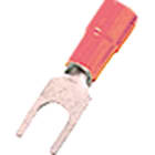 INTERCABLE TOOLS - Terminale isolato antivibrante PA 6.6 rosso forcella foro D4mm RFR-M4A