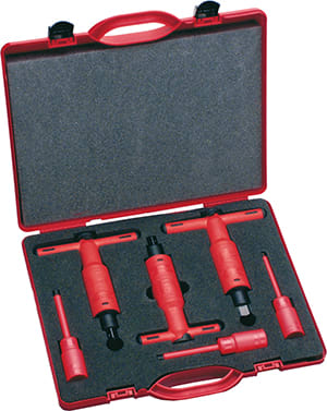 INTERCABLE TOOLS - Set chiave dinamometrica a T (8-10-15 Nm) 3/8" isolati 1000V