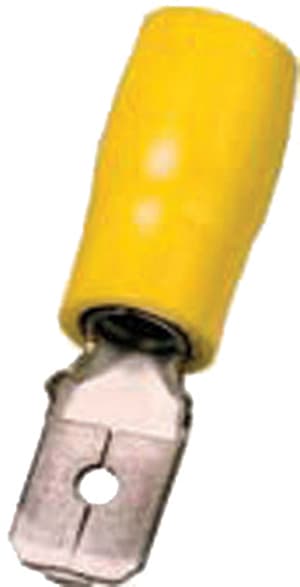 INTERCABLE TOOLS - Innesto maschio giallo 6,3x0,8 isolato PC