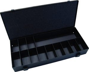 INTERCABLE TOOLS - Cassa vuota in metallo 13 scomparti 50x370x157mm con maniglia