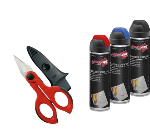 INTERCABLE TOOLS - SET AMBRO-SOL 9 PEZZI + FORBICE F1 AO2226