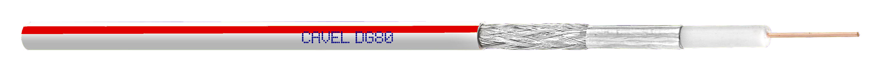 ITALIANA CONDUTTORI - CAVO COAX DG80ROSSO1 BIANCO BANDE ROSSE