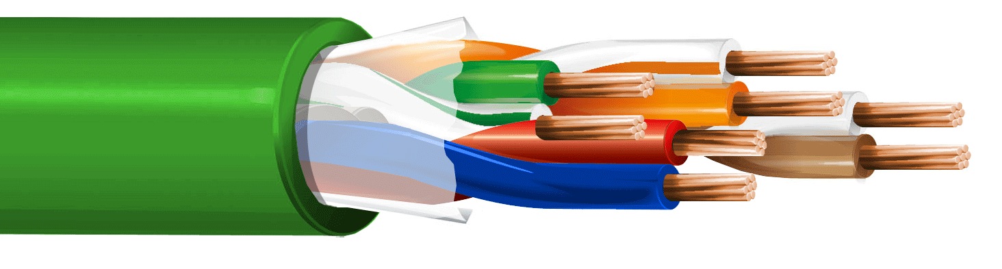 ITC INDUSTRIA TECNICA CAVI - 2X1,5 + 3X2X0,35 VERDE PVC BOB.1000 ECA