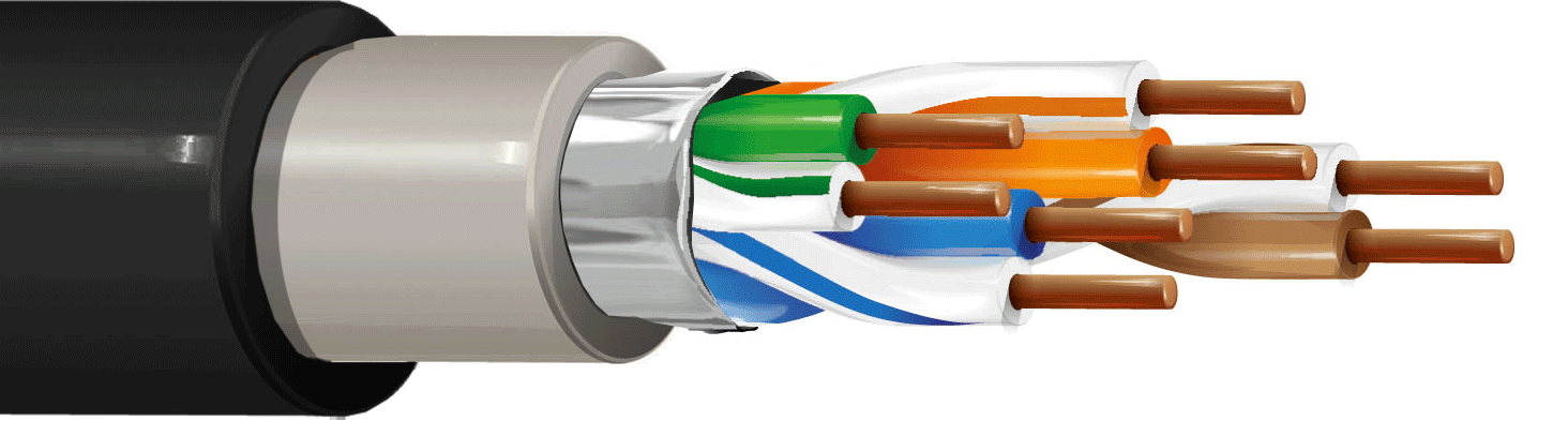 ITC INDUSTRIA TECNICA CAVI - 4 X 2 AWG 24 FTP 5E D.G. PE NERO B.500 F 44FEDPNB500