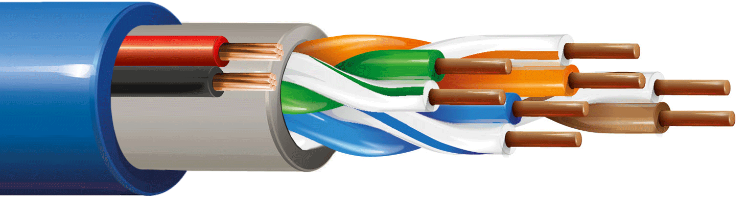 ITC INDUSTRIA TECNICA CAVI - 4X2 AWG24 UTP 5E+2X1,00 LSZH BLU M.100 E 44U-1BHM100