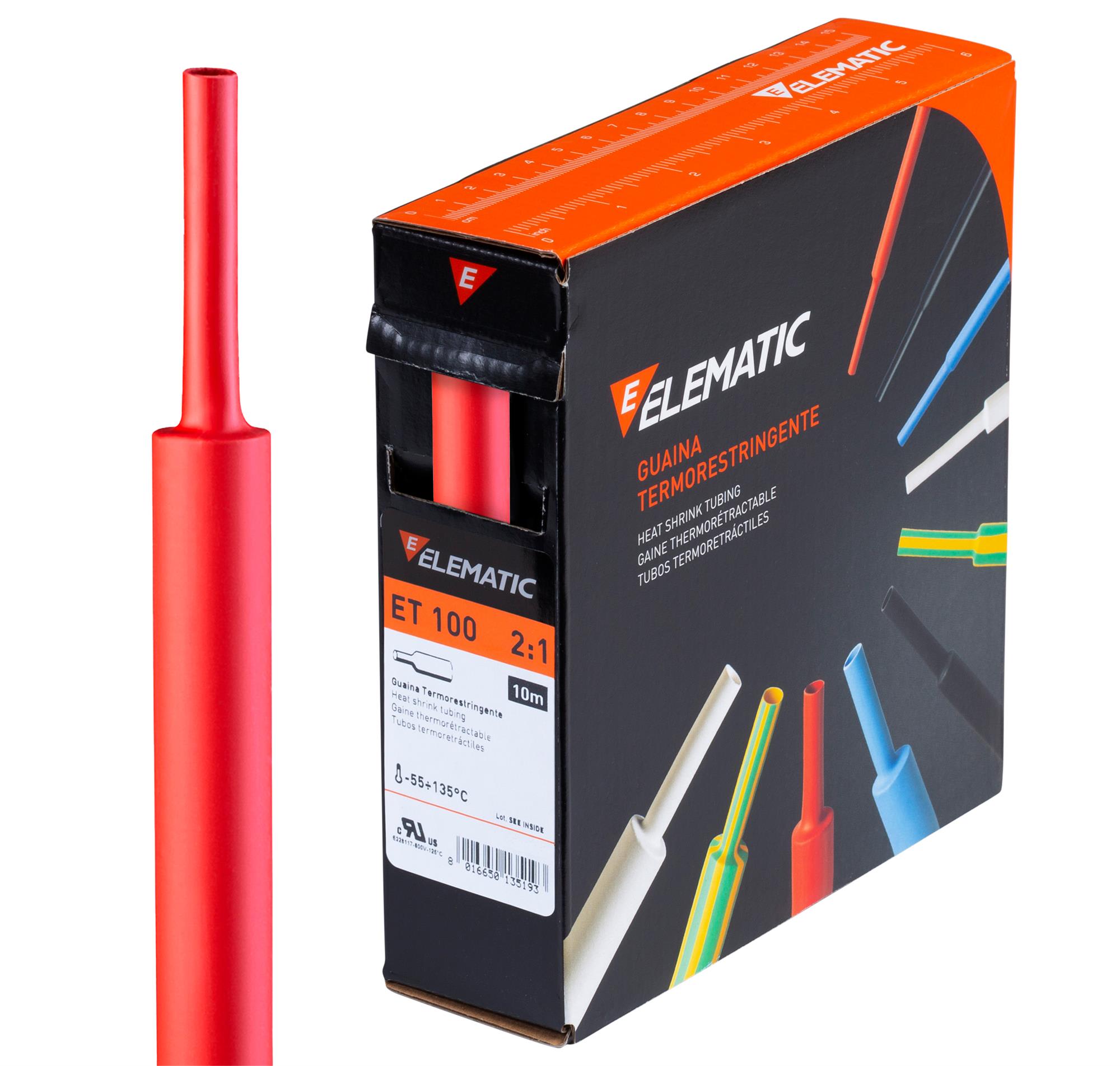 ELEMATIC - GUAINA ET100 ROSSA 4,8 SCATOLA