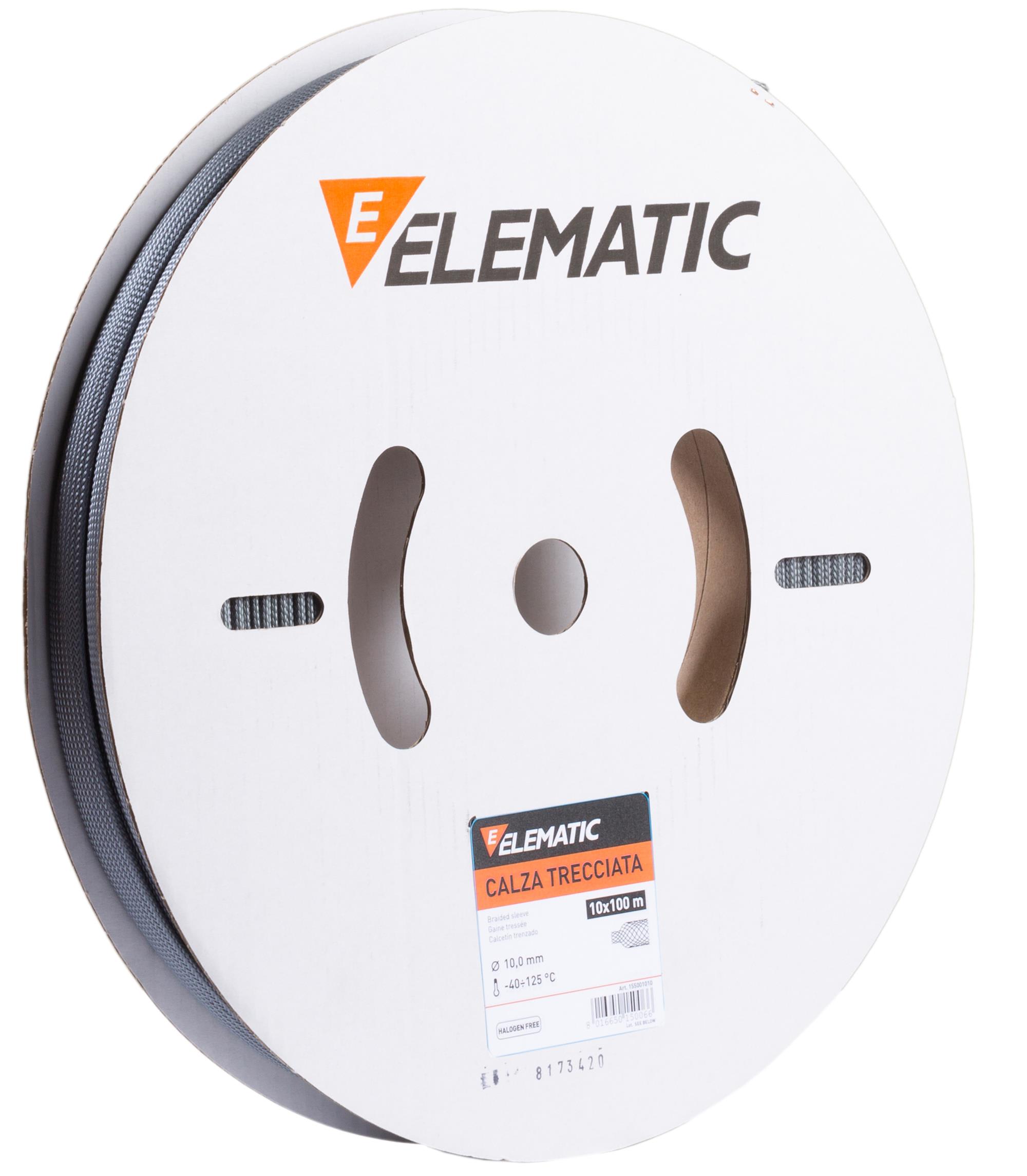 ELEMATIC - CALZA TRECCIATA POLIESTERE GRIGIA DIAM 10