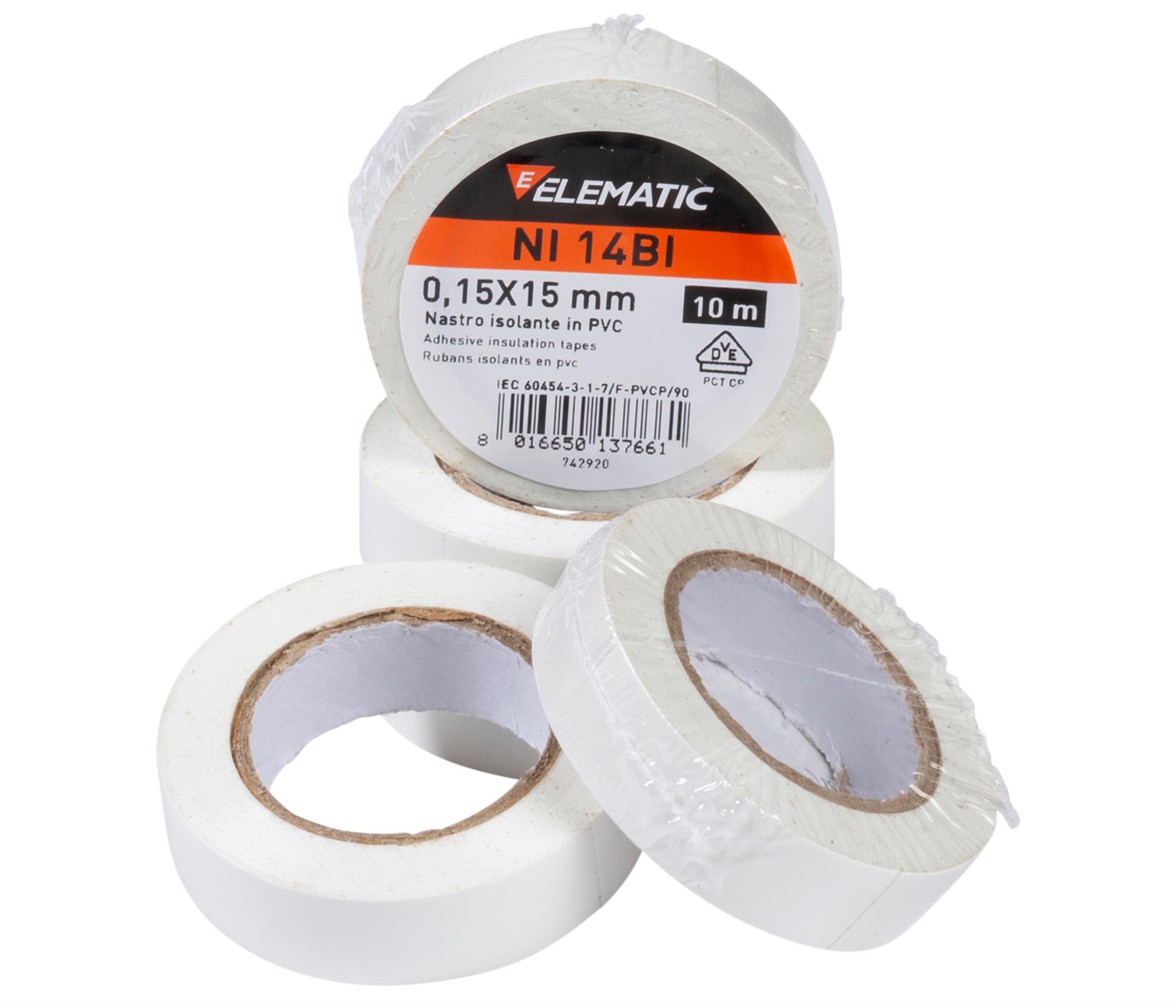 ELEMATIC - NASTRO ISOLANTE PVC BIANCO 15x10 - 10M