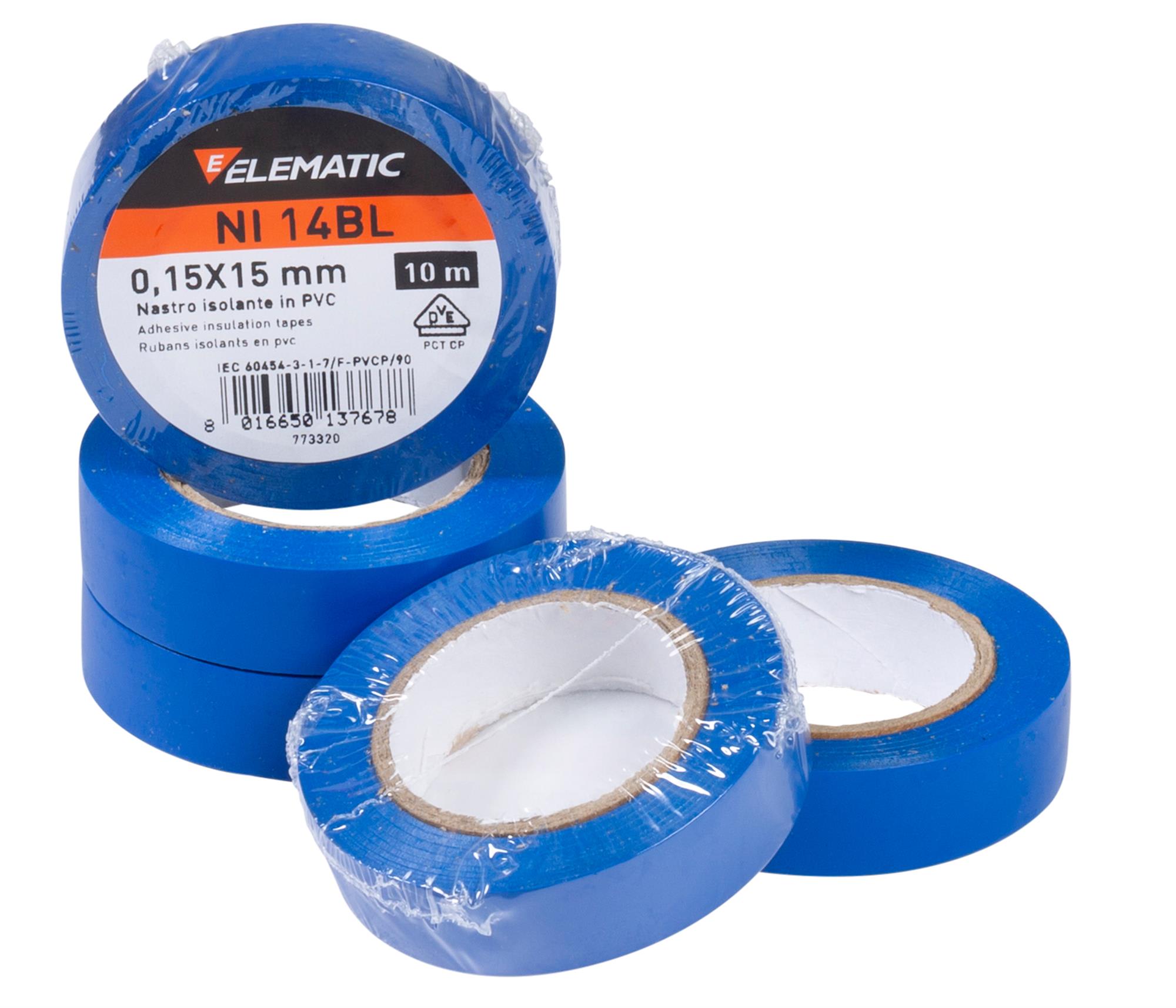 ELEMATIC - NASTRO ISOLANTE PVC BLU 15x10 - 10M