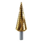 KRINO - UTENSILI CONICI A GRADINO RIVESTITI AL TiN E AL TiAlN CON TAGLIENTI ELICOIDALI AD ALTO RENDIMENTO 4÷12