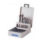 KRINO - ASSORTIMENTO SVASATORI CON PERNO GUIDA PER SEDE VITI A TESTA CILINDRICA HSS MM3-4-5-6-8-10