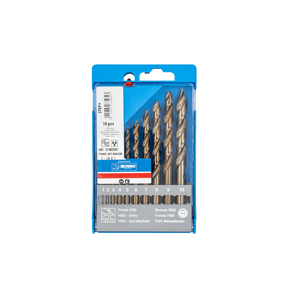 KRINO - ASSORTIMENTO PUNTE RETTIFICATE DIN 338 STEP+