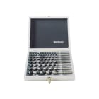 KRINO - ASSORTIMENTO PUNTE PER LEGNO PROFESSIONALI A SPIRALE SINGOLA TIPO LEWIS, GAMBO ESAGONALE Cassetta in METALLO 8-20