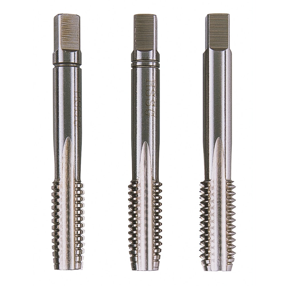 KRINO - MASCHI A MANO SERIE DI 3 PEZZI, FILETTATURA WHITWORTH A PASSO GROSSO BS 84 9/16 PER 12