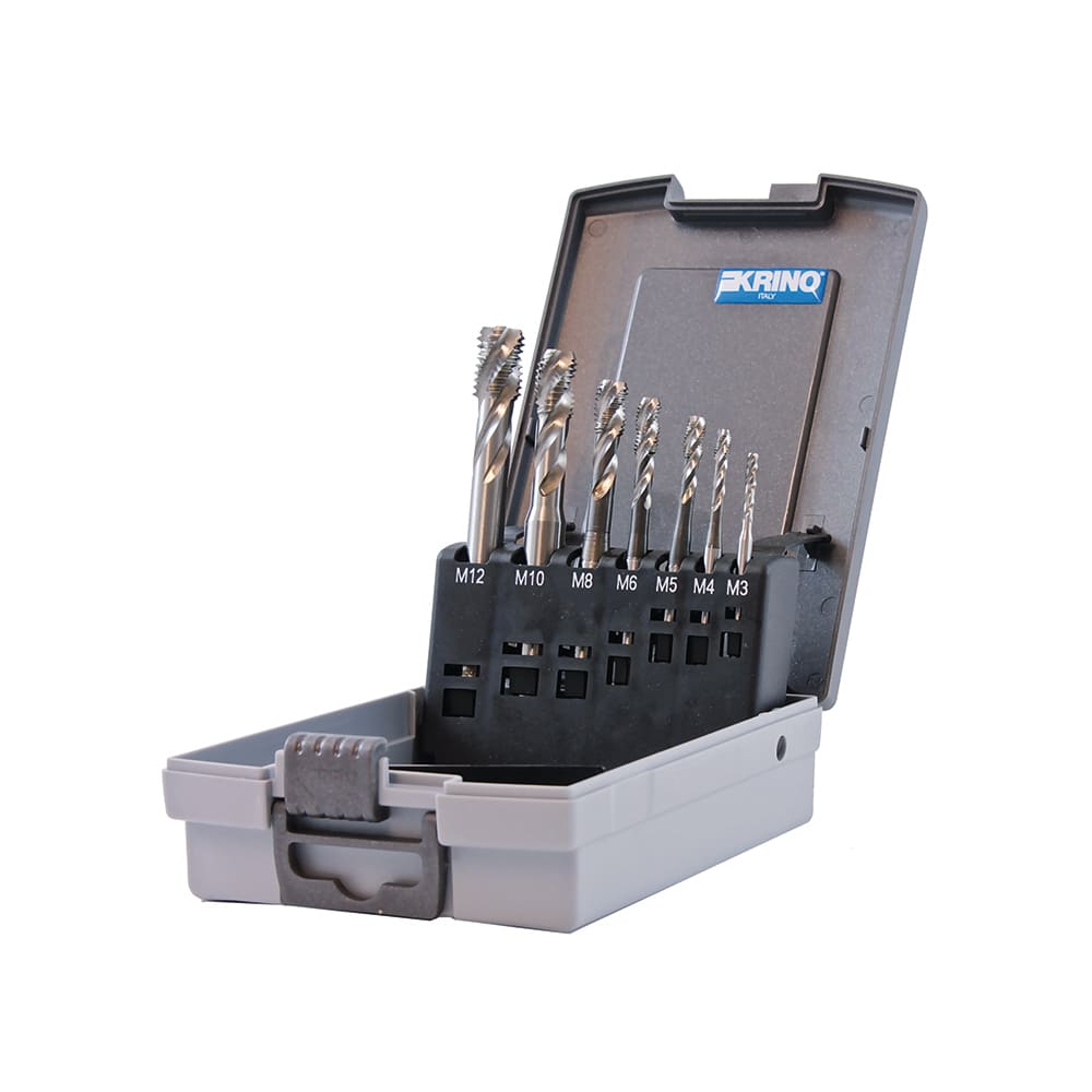 KRINO - ASSORTIMENTO MASCHI A MACCHINA, SCANALATURE DESTRE 35°, IMB. “C”, FILETTARE METRICA ISO ABS HSS-G DIN371C+376C 35°