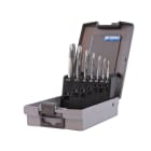 KRINO - ASSORTIMENTO MASCHI A MACCHINA, SCANALATURE DIRITTE, IMB. CORRETTO, FILETTARE METRICA ISO PASSO GROSSO ABS HSS-CO 5% DIN371B DIN376B